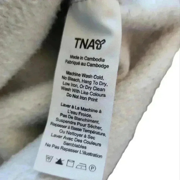 Aritzia TNA Sweatfleece Baltic Hoodie Grey Purple Sweatshirt Women's size Small - Picture 10 of 13